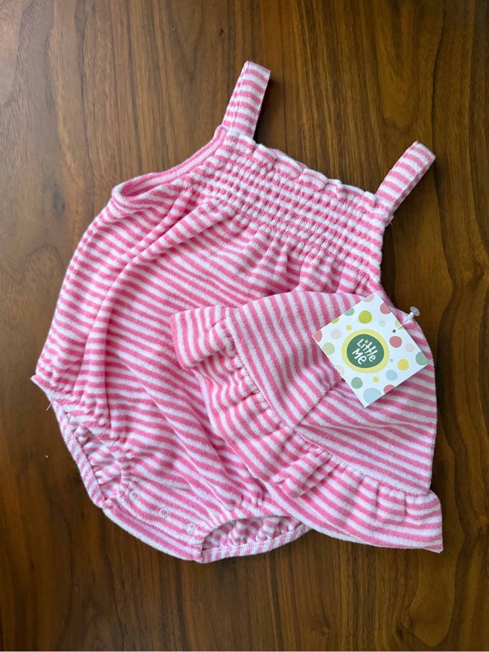 Little Me Terrycloth Bubble & Hat 6MO